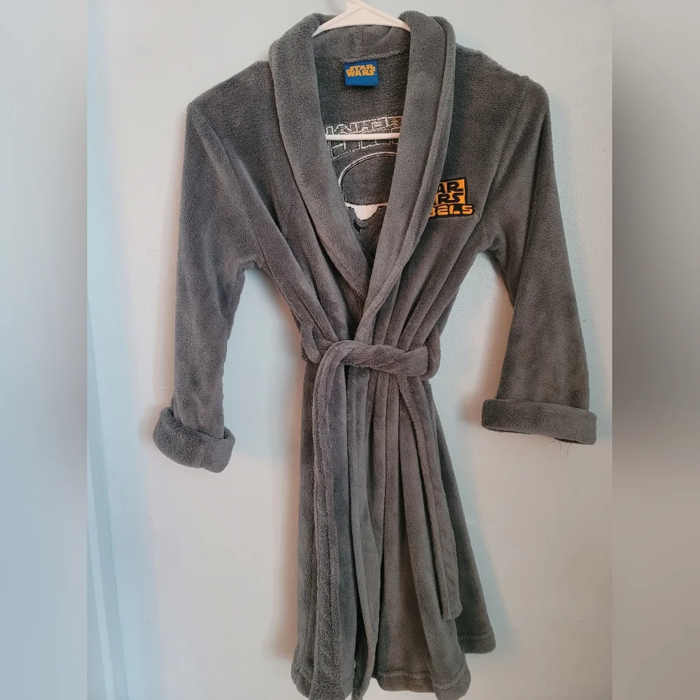 Disney Star Wars gray bathrobe  Rebels storm clone troopers Imperial Force